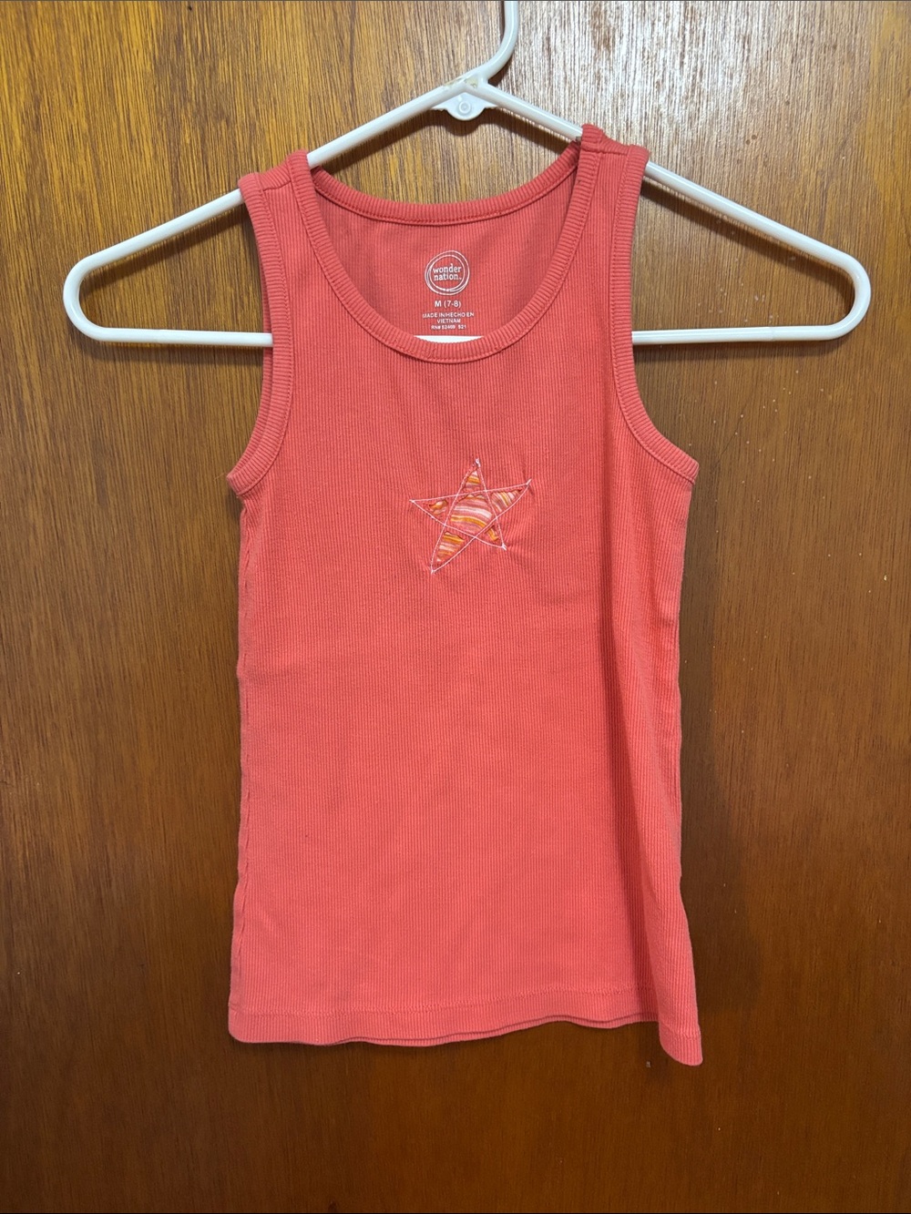 wonder nation Coral Ribbed Tank with Star Applique
